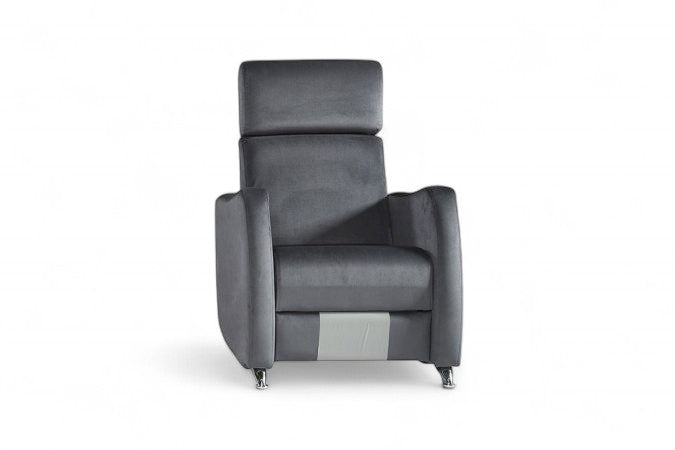 Vista frontal sillón relax manual gris oscuro modelo Vissuto Saimon