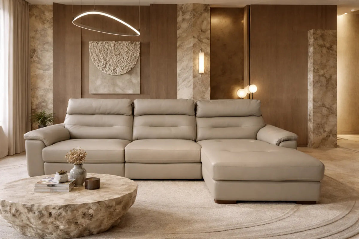 Sofá Chaise longue a motor ergonómico Vissuto Irios.