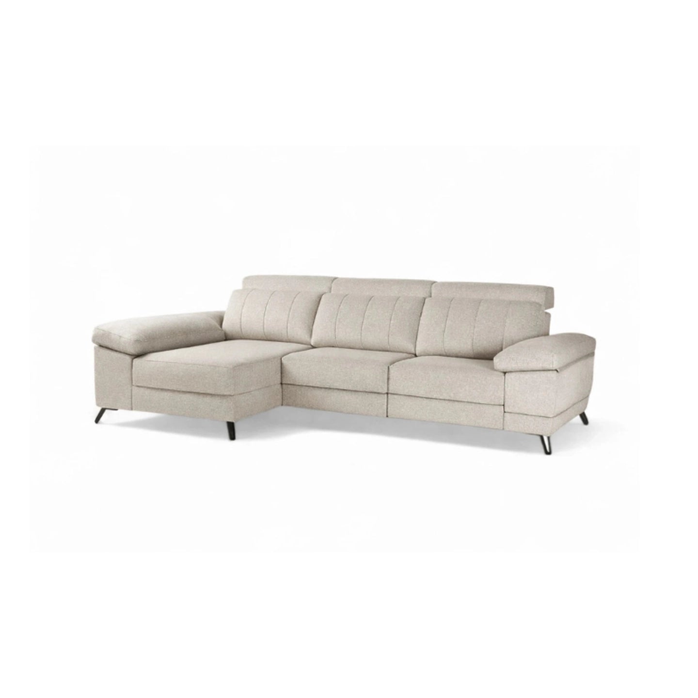 sofá chaiselongue vissuto daysi beige claro sobre fondo blanco