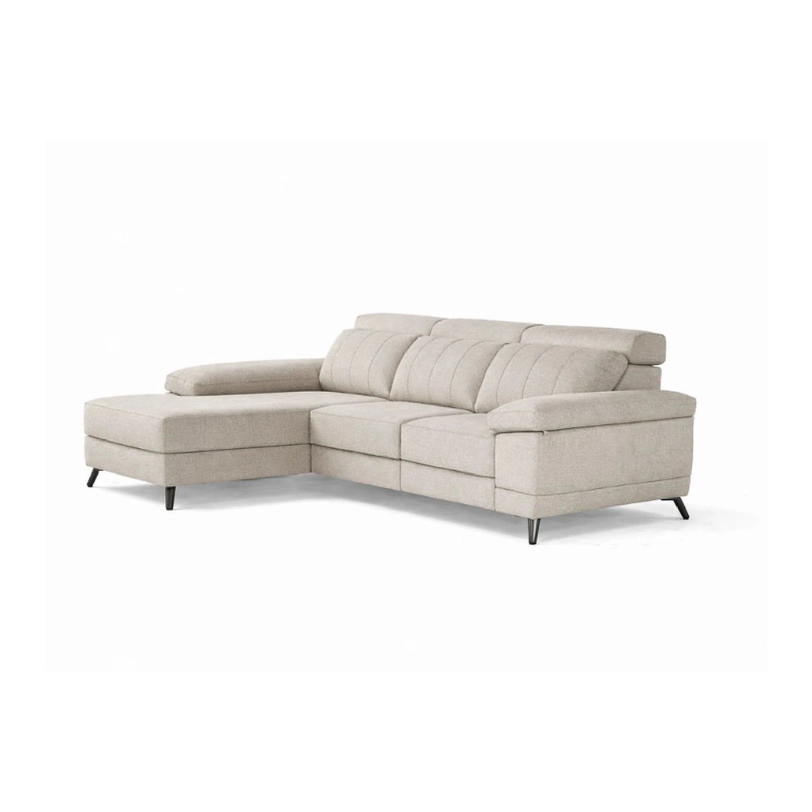 sofá chaiselongue vissuto daysi beige claro sobre fondo blanco