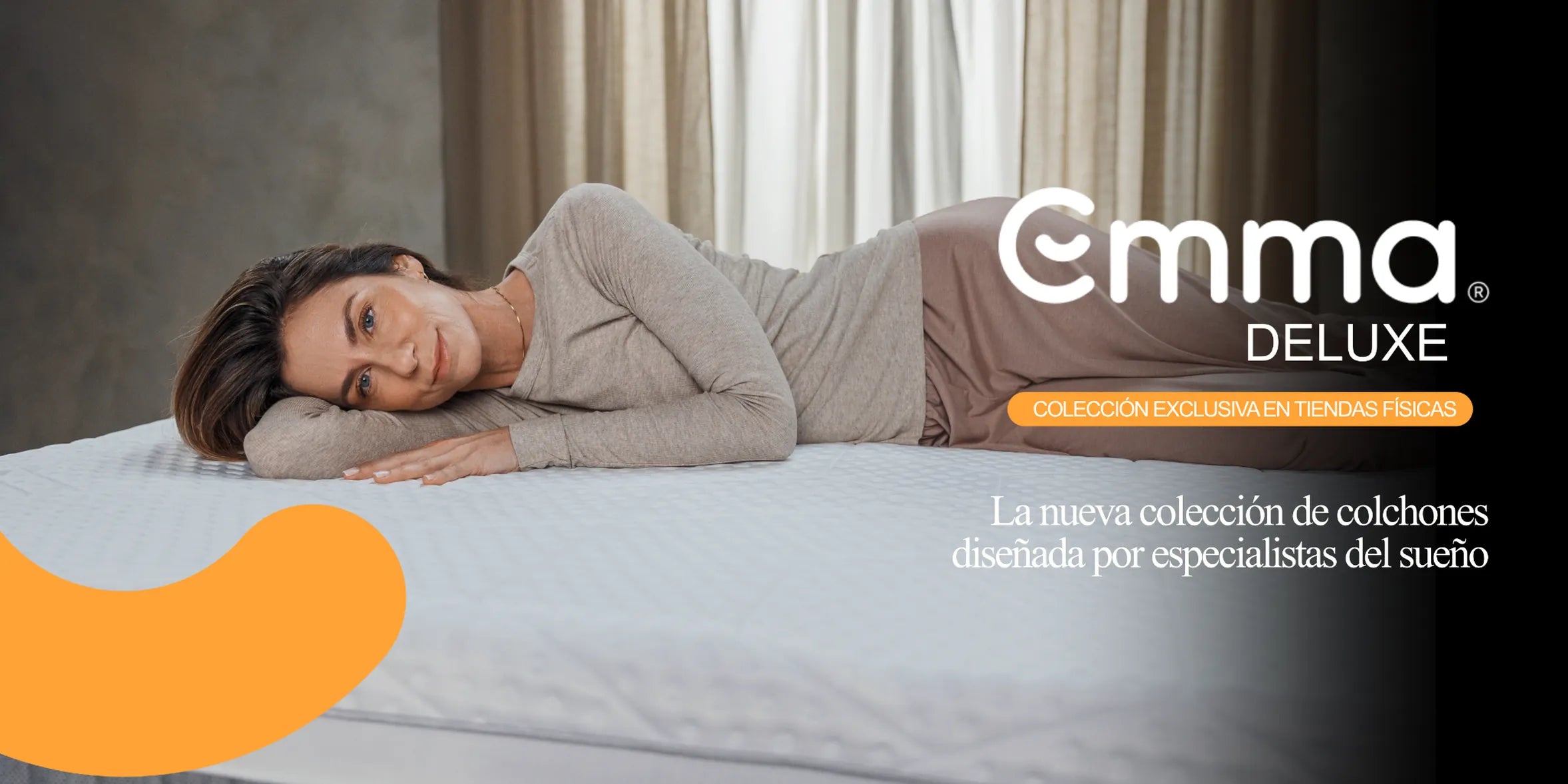 mujer tumbada en colchon emma deluxe