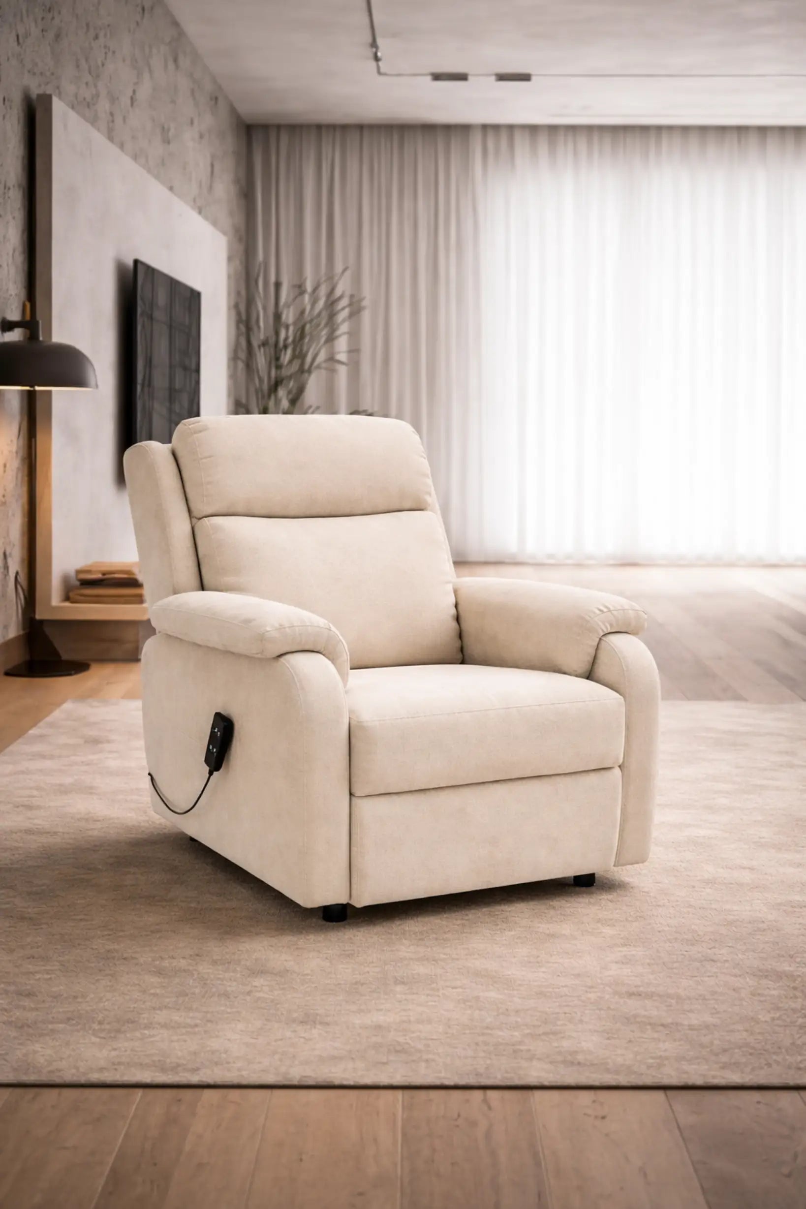 Sillón relax eléctrico beige modelo Vissuto Tokio.